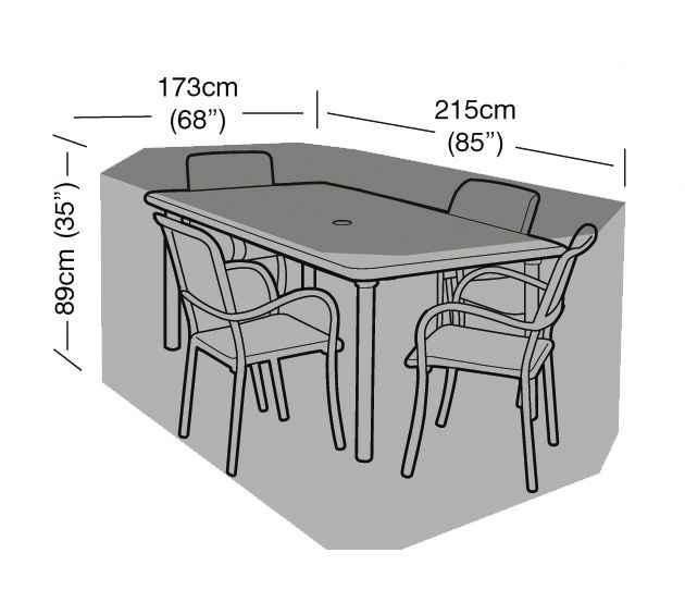 Schutzhülle für rechteckige Sitzgruppe, 89cm x 215cm x 173cm, Standard, dunkelgrün